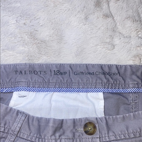 Talbots Gray Bermuda Shorts Cotton Blend Cuffed Hem - Picture 4 of 7